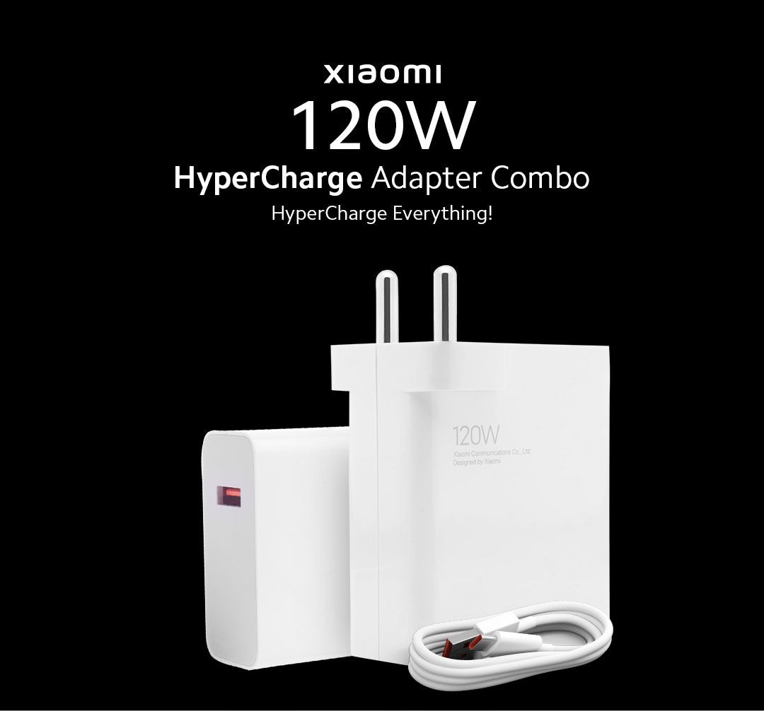 Xiaomi HyperCharge 120W adapter bundle with safety features – smart power management & temperature control