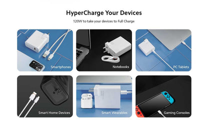 120W HyperCharge adapter by Xiaomi compatible with Redmi & POCO phones — high speed Type-C charging