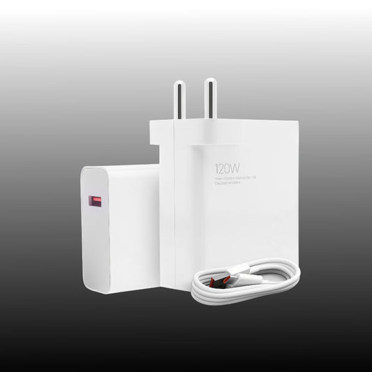 Xiaomi 120W HyperCharge adapter combo with USB-C cable for ultra fast smartphone charging
